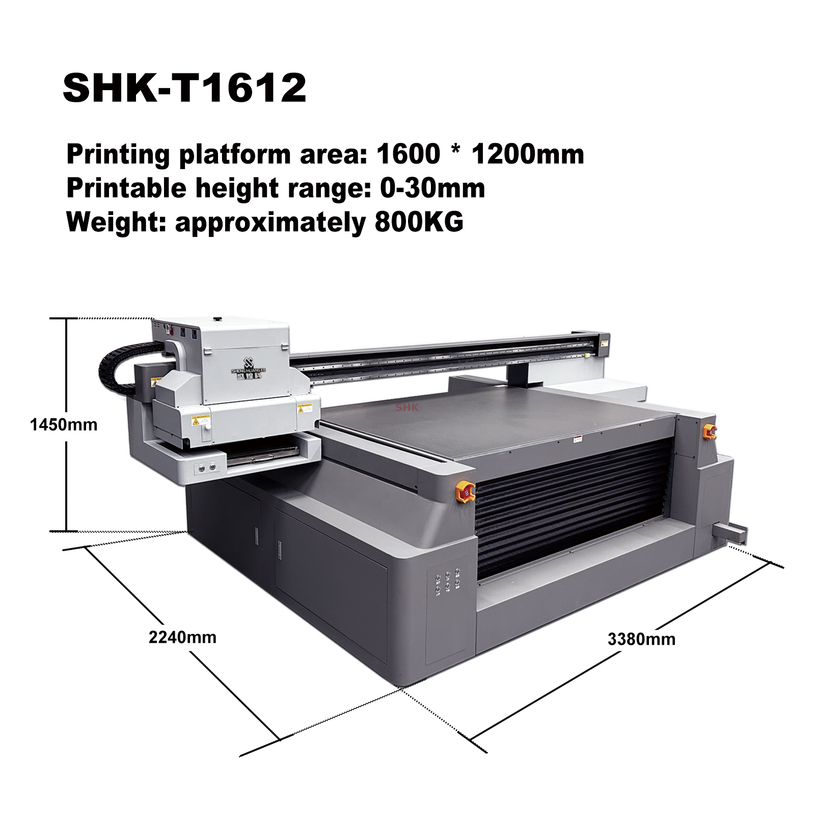 SHK-1612 High-Drop Industrial UV Flatbed Printer